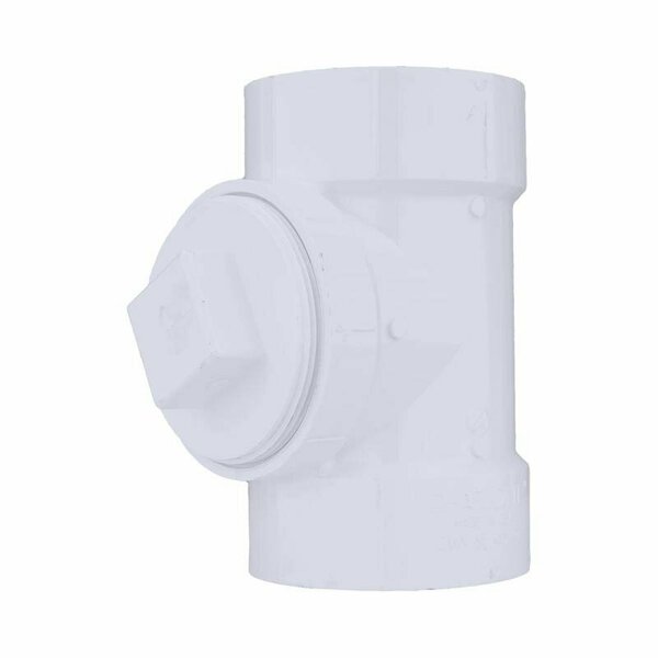 Genova Products 4IN TEST TEE W/FLU PLUG PVC PVC 00444X 1200HA